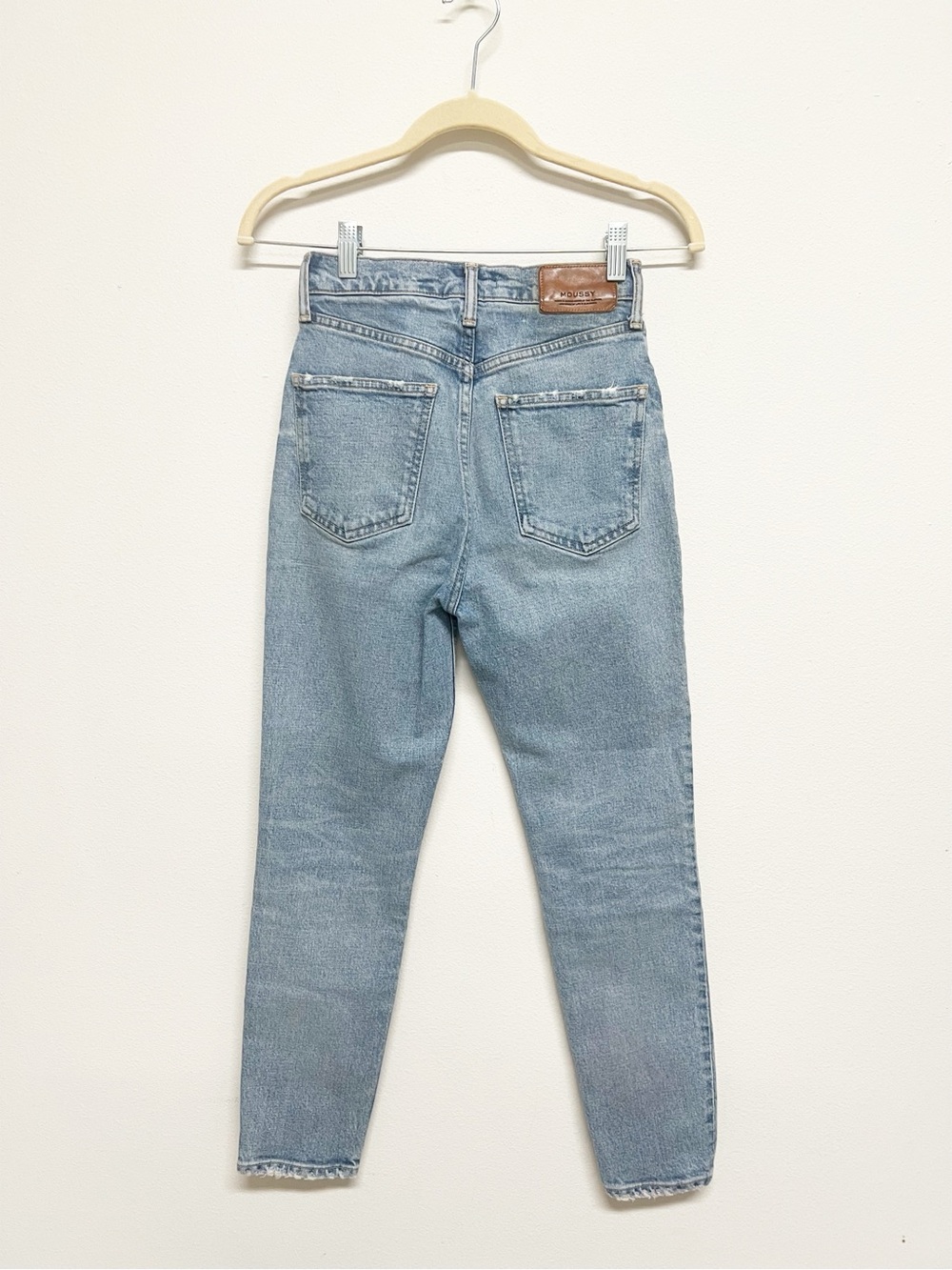 Moussy Womens MVS Vintage Stretch Light Wash High Rise Distressed Jeans Size 24 - Picture 3 of 12